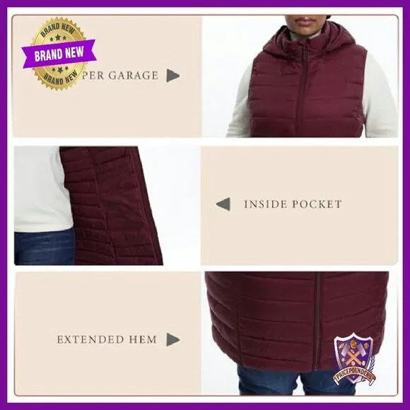 Plus Size Puffer Vest 1X-6X Lightweight Packable Quilted Warm - Picture 6 of 7